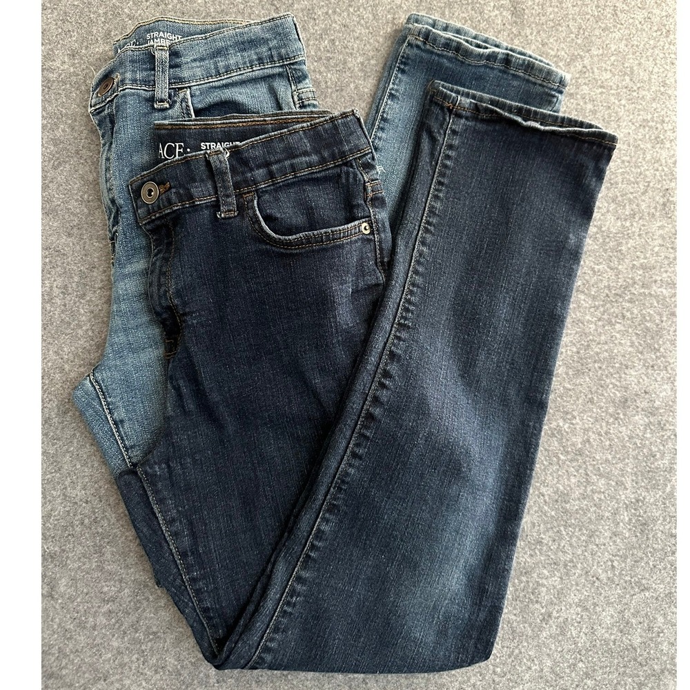 Lot of 2 The Children's Place Straight Jeans Girls 14 Blue Casual School Classic